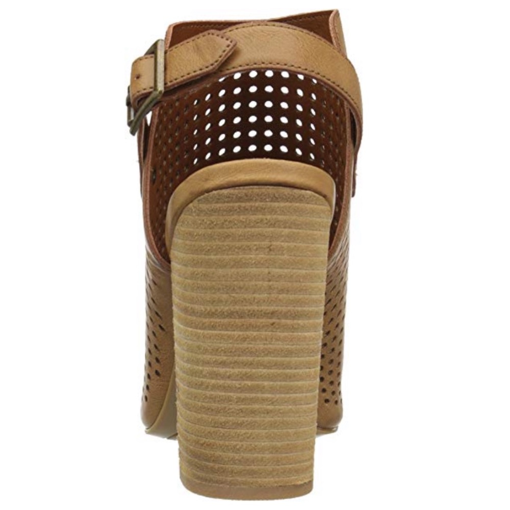 NIB Tan Laser Cut Block Heel Slingback Bootie - Picture 6 of 6